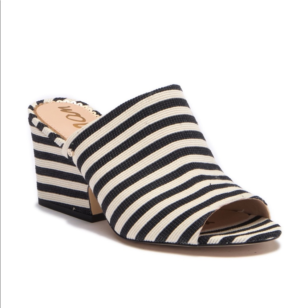Sam Edelman Rheta Black & Ivory Striped Mule